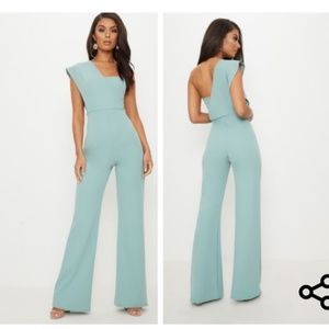 Pretty Little Thing Mint Drape Jumpsuit